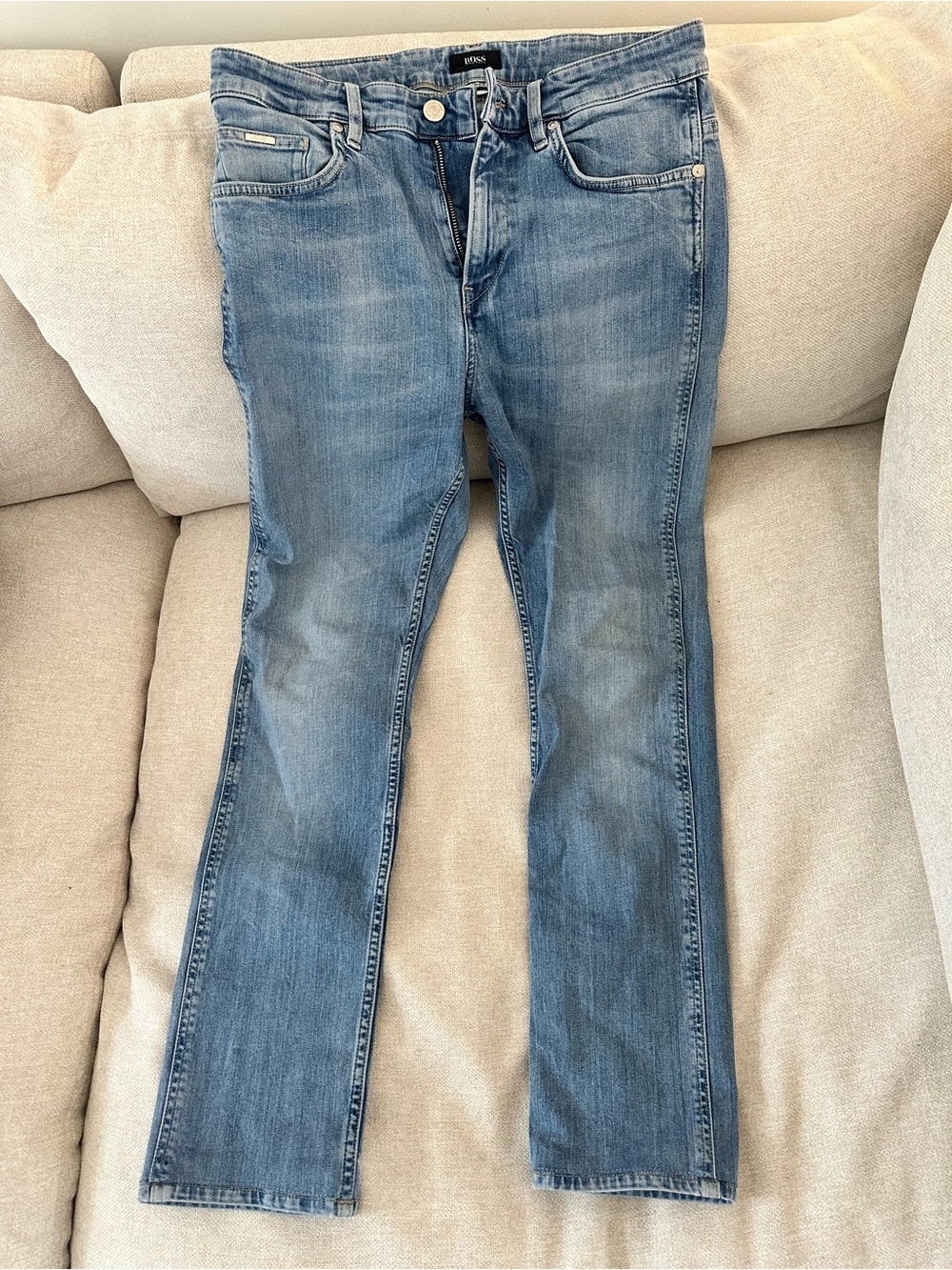 Boss Men's Slim Stretch Jeans in Light Blue Wash